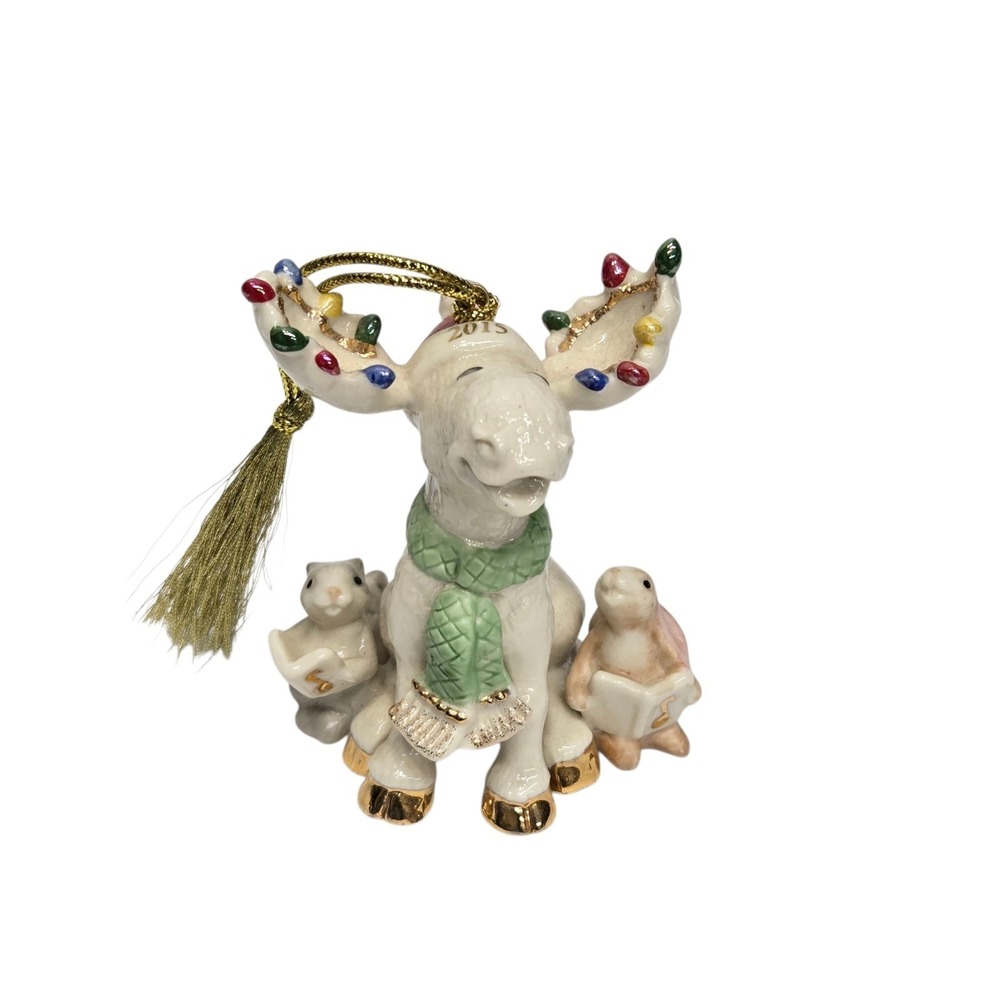 2015 Lenox Annual Merry Moose Choir Christmas Ornament Marcel Moose